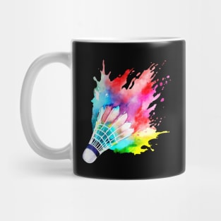 Badminton Shuttlecock Watercolor Player Gift Artistic Artsy Mug